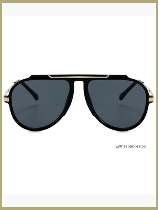 Oversized Retro Aviator Sunglasses Gold Metal Pilot Shades main image 5